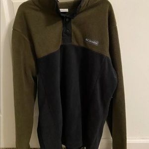 Columbia Ascender Softshell Jacket for Men, Size Medium- Olive Green and black